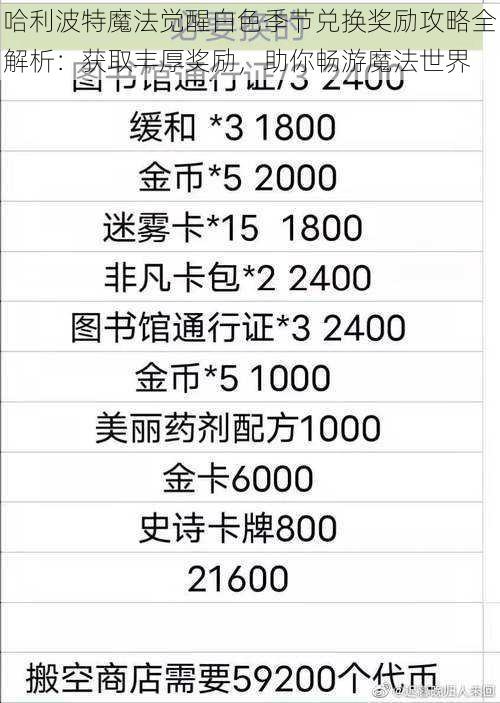 哈利波特魔法觉醒白色季节兑换奖励攻略全解析：获取丰厚奖励，助你畅游魔法世界